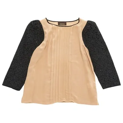 Pre-owned Jo No Fui Silk Top In Beige