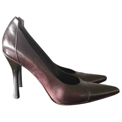 Pre-owned Hugo Boss Leather Heels In Brown