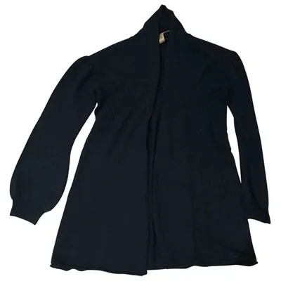 Pre-owned Ella Moss Silk Cardi Coat In Blue