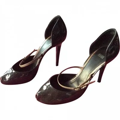 Pre-owned Hugo Boss Patent Leather Heels In Anthracite