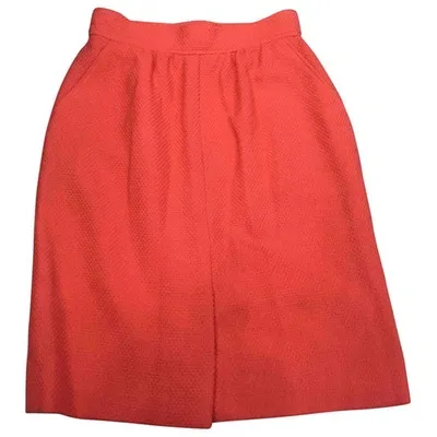 Pre-owned Chanel Wool Mid-length Skirt In Pink