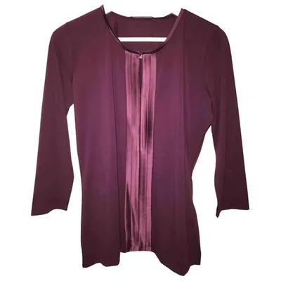 Pre-owned Hugo Boss Silk Blouse In Burgundy