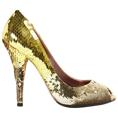 Pre-owned Miu Miu Heels In Gold