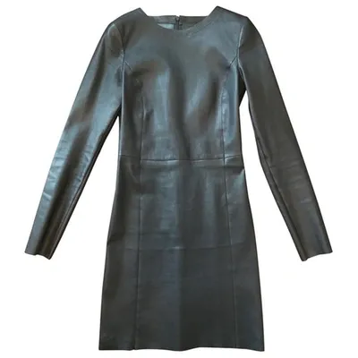 Pre-owned Drome Leather Mini Dress In Navy