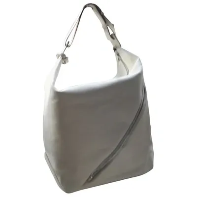 Pre-owned Ferragamo Leather 24h Bag In White