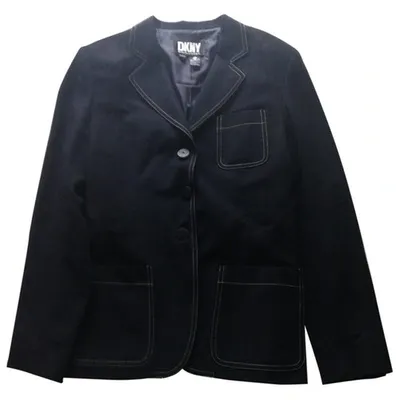 Pre-owned Donna Karan Wool Blazer In Blue