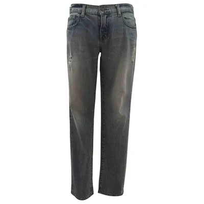 Pre-owned J Brand Straight Jeans In Blue