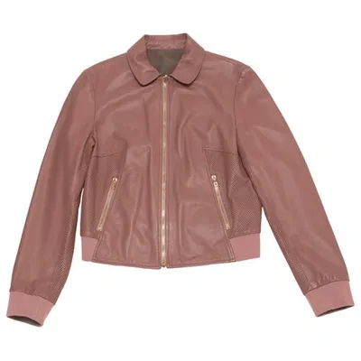 Pre-owned Bally Leather Jacket In Pink