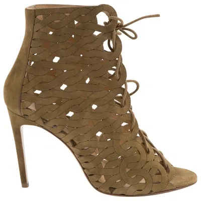 Pre-owned Bionda Castana Heels In Khaki