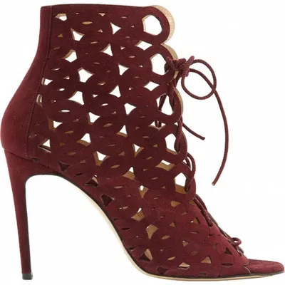 Pre-owned Bionda Castana Heels In Burgundy