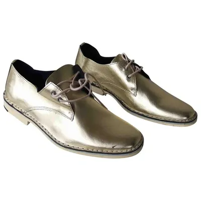 Pre-owned Pierre Hardy Leather Lace Ups In Gold