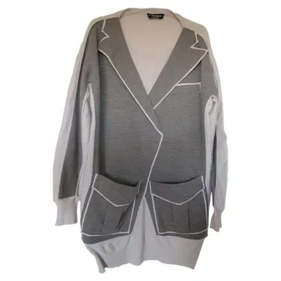 Pre-owned Sonia Rykiel Long Wool And Cashmere Cardigan In Beige