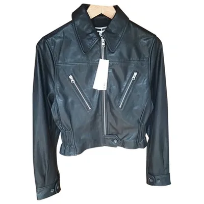 Pre-owned Mcq By Alexander Mcqueen Leather Biker Jacket In Black