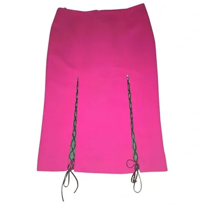 Pre-owned Alexander Mcqueen Wool Mid-length Skirt In Pink