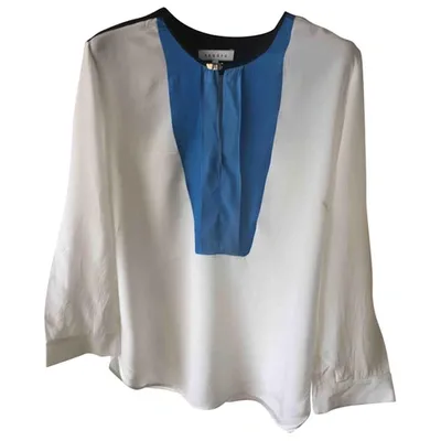 Pre-owned Sandro Silk Blouse In White