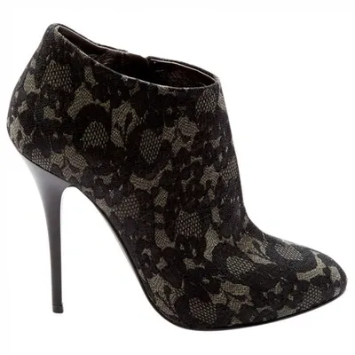 Pre-owned Giuseppe Zanotti Cloth Ankle Boots In Black