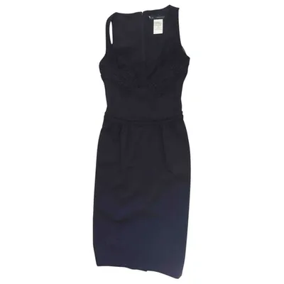 Pre-owned Dsquared2 Wool Mid-length Dress In Black