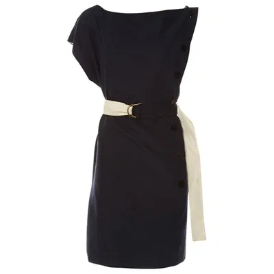 Pre-owned Derek Lam Silk Mini Dress In Navy