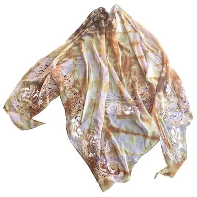 Pre-owned Ermanno Scervino Silk Stole In Beige