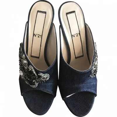 Pre-owned N°21 Cloth Mules In Blue