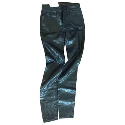 Pre-owned 7 For All Mankind Slim Pants In Black