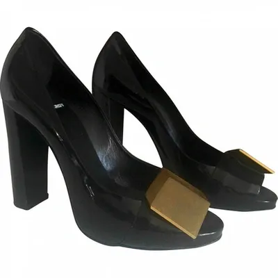 Pre-owned Pierre Hardy Patent Leather Heels In Black