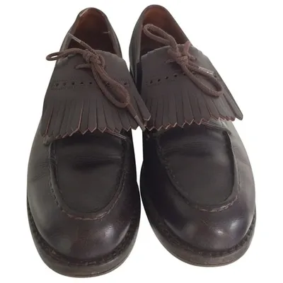 Pre-owned Jm Weston Leather Lace Ups In Brown