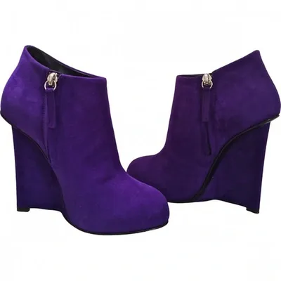 Pre-owned Giuseppe Zanotti Ankle Boots In Purple