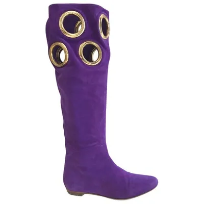 Pre-owned Gianmarco Lorenzi Boots In Purple