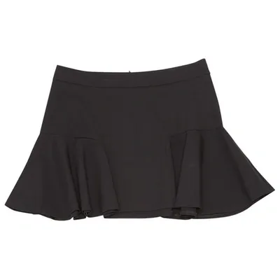 Pre-owned P.a.r.o.s.h Wool Mini Skirt In Black