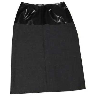 Pre-owned Mugler Wool Skirt In Grey