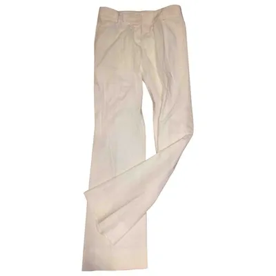 Pre-owned Burberry Straight Pants In White