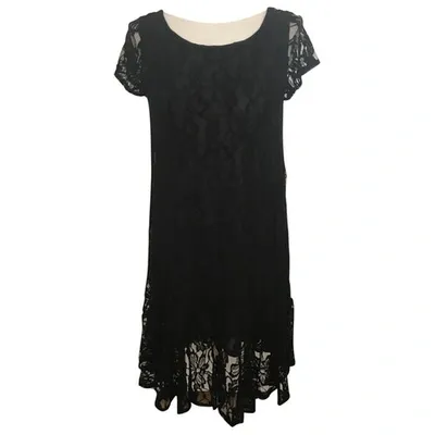 Pre-owned Ganni Mini Dress In Black