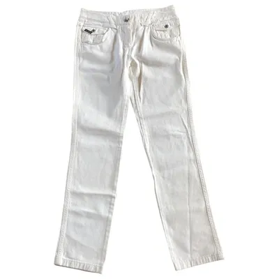 Pre-owned Dolce & Gabbana Straight Pants In White