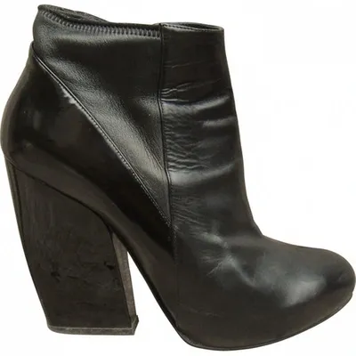 Pre-owned Pierre Hardy Leather Ankle Boots In Black