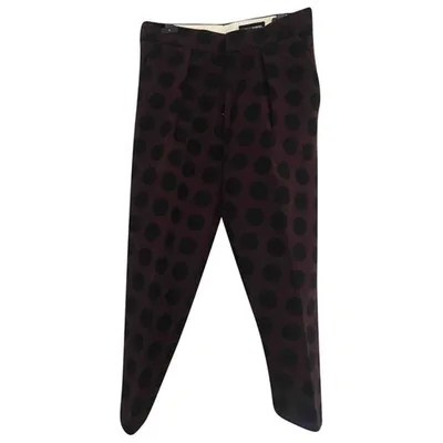 Pre-owned Sonia Rykiel Wool Carot Pants In Burgundy