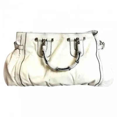 Pre-owned Gucci Leather Handbag In White