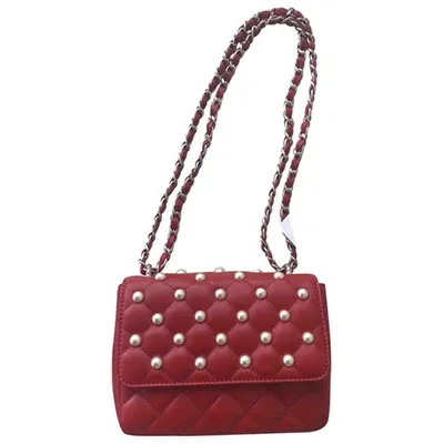 Pre-owned Moschino Leather Crossbody Bag In Red