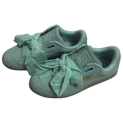 Pre-owned Puma Trainers In Turquoise