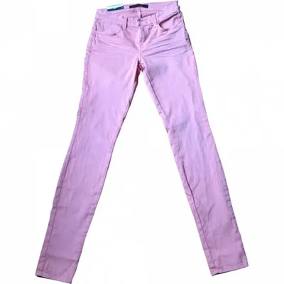 Pre-owned J Brand Pink Cotton Trousers