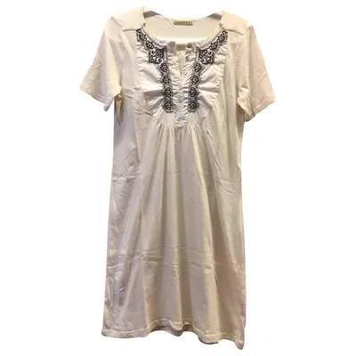 Pre-owned Velvet Mid-length Dress In Beige