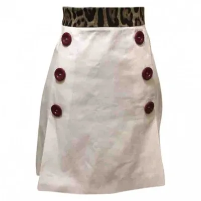 Pre-owned Dolce & Gabbana Mid-length Skirt In White