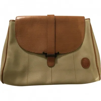 Pre-owned Trussardi Cloth Clutch Bag In Green