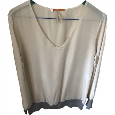 Pre-owned Hugo Boss Silk Blouse In Ecru