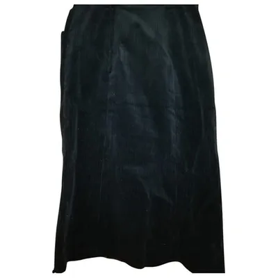 Pre-owned Guy Laroche Velvet Mid-length Skirt In Black