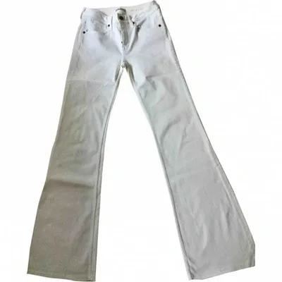 Pre-owned Burberry White Cotton - Elasthane Jeans