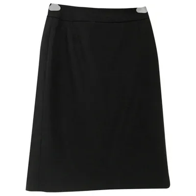 Pre-owned Hugo Boss Wool Mid-length Skirt In Black