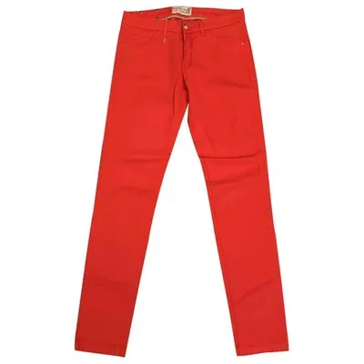 Pre-owned Trussardi Slim Jeans In Orange