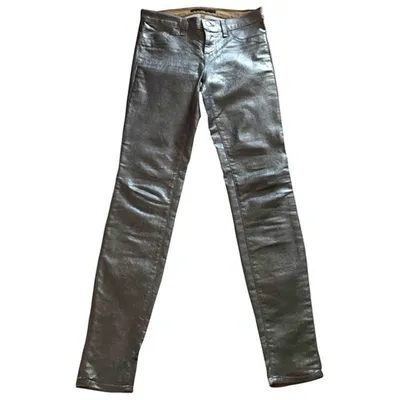 Pre-owned J Brand Slim Jeans In Silver