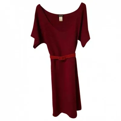 Pre-owned Sonia By Sonia Rykiel Wool Dress In Burgundy